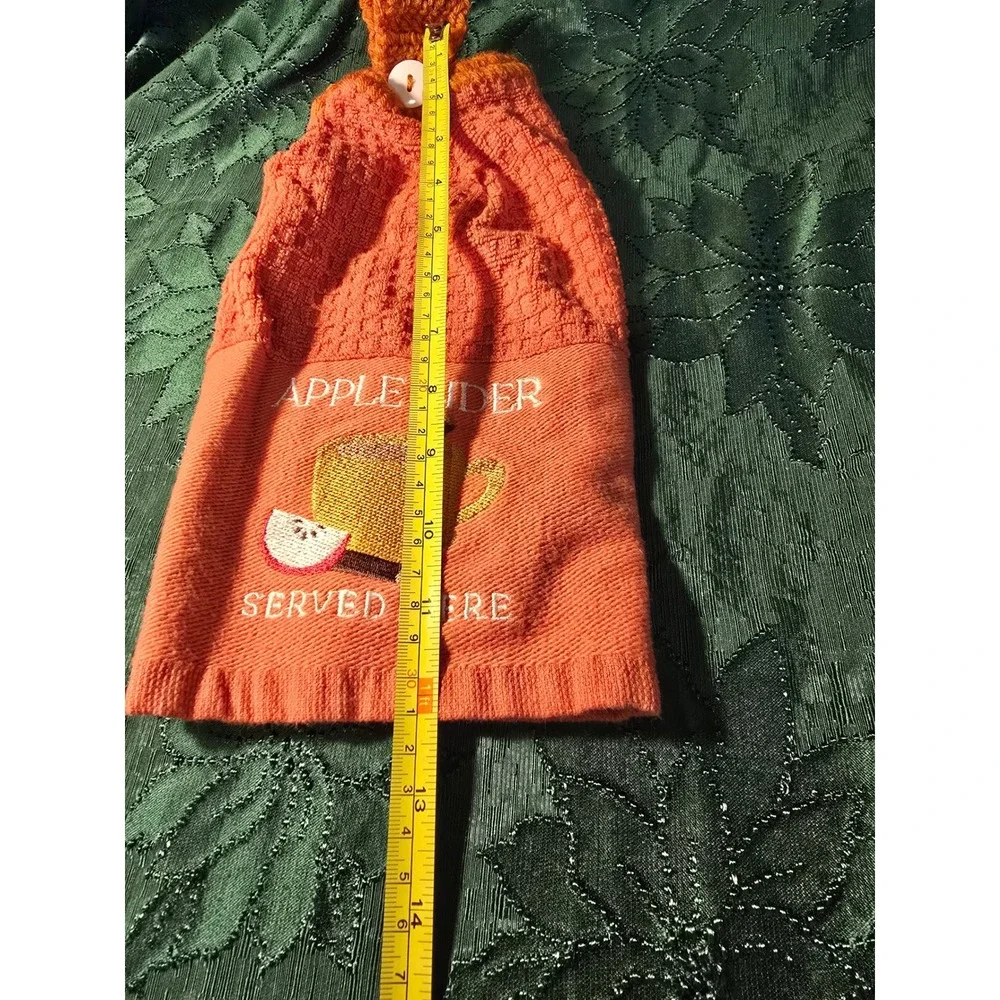 Kitchen towel apple cider served here orange crochet hanger with‎ Button/0450